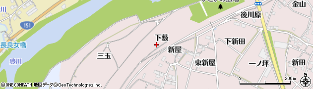 愛知県豊川市江島町（下薮）周辺の地図