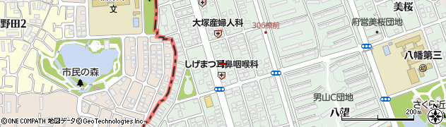 京都府八幡市男山長沢23周辺の地図