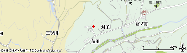 愛知県新城市小畑（対子）周辺の地図