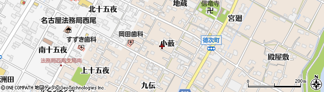 愛知県西尾市徳次町小藪周辺の地図