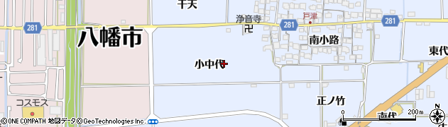 京都府八幡市戸津（小中代）周辺の地図