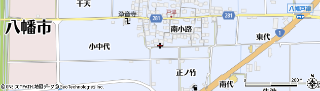 京都府八幡市戸津南小路38周辺の地図