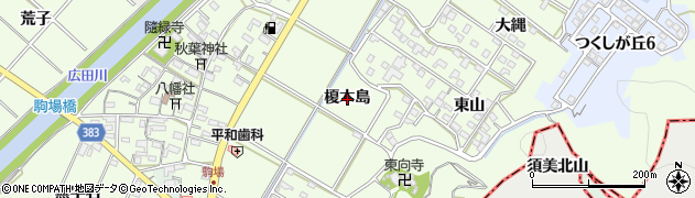 愛知県西尾市駒場町榎木島周辺の地図