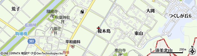 愛知県西尾市駒場町周辺の地図