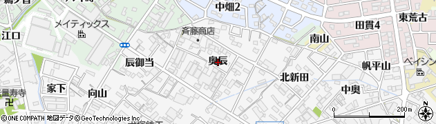 愛知県西尾市平坂町（奥辰）周辺の地図