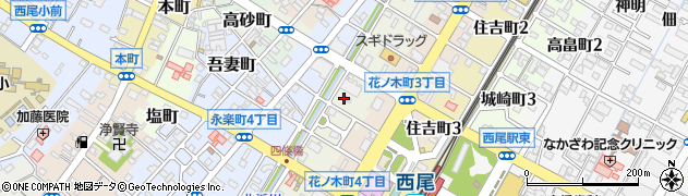 愛知県西尾市桜木町周辺の地図