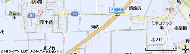 京都府八幡市戸津（東代）周辺の地図