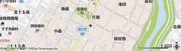 愛知県西尾市徳次町宮廻30周辺の地図
