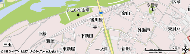 愛知県豊川市江島町（下新田）周辺の地図