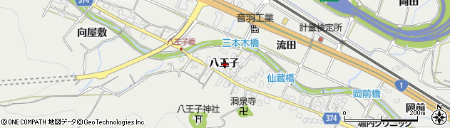 愛知県豊川市長沢町八王子周辺の地図
