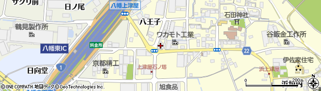京都府八幡市上津屋八王子122周辺の地図