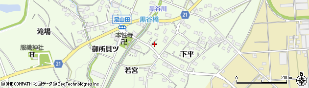 愛知県豊川市足山田町若宮周辺の地図