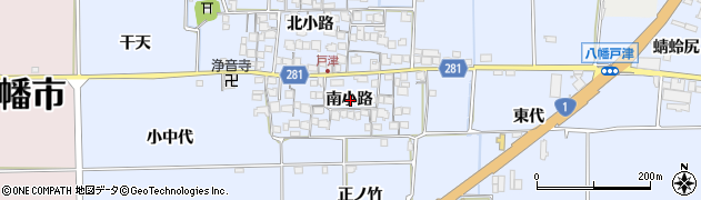 京都府八幡市戸津南小路周辺の地図