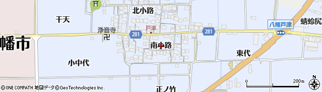 京都府八幡市戸津（南小路）周辺の地図