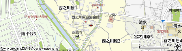 大阪府高槻市西之川原周辺の地図