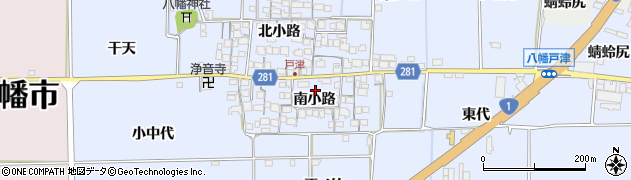京都府八幡市戸津南小路8周辺の地図