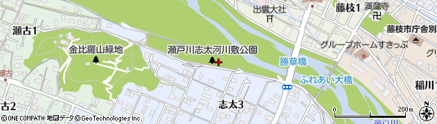 志太河川敷公園周辺の地図