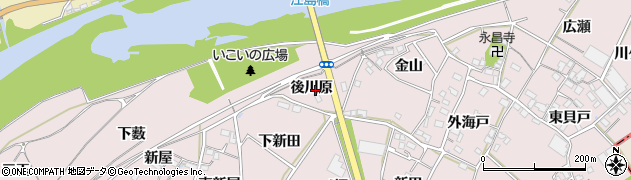 愛知県豊川市江島町（後川原）周辺の地図