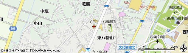 ゲオ西尾店周辺の地図