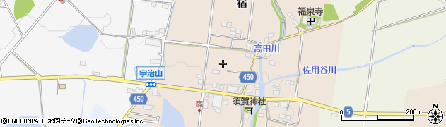 兵庫県上郡町（赤穂郡）宿周辺の地図