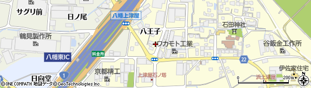 京都府八幡市上津屋八王子123周辺の地図