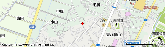 愛知県西尾市下町毛勝97周辺の地図