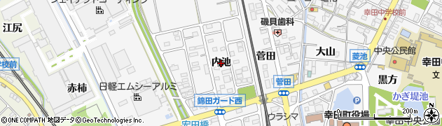 愛知県幸田町（額田郡）菱池（内池）周辺の地図