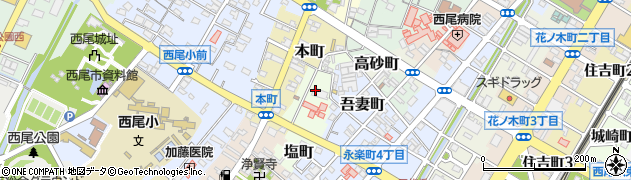 愛知県西尾市塩町周辺の地図
