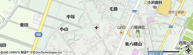 愛知県西尾市下町毛勝96周辺の地図