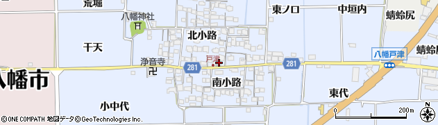 八幡市立公民館・集会場戸津公会堂周辺の地図