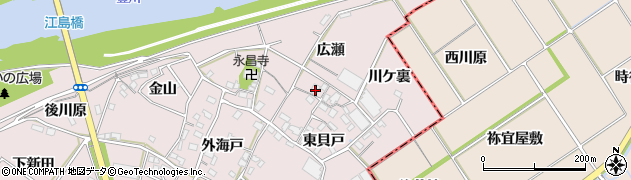 愛知県豊川市江島町広瀬周辺の地図