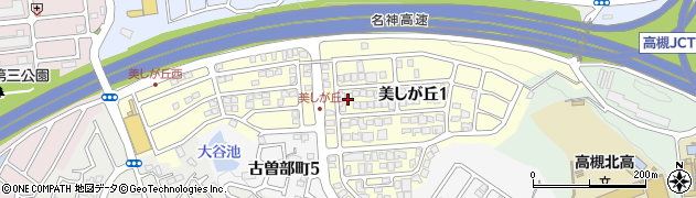 大阪府高槻市美しが丘周辺の地図