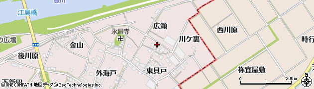 愛知県豊川市江島町広瀬19周辺の地図