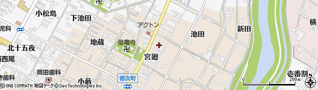 愛知県西尾市徳次町宮廻20周辺の地図