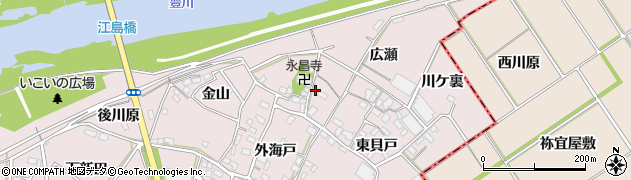 愛知県豊川市江島町（五反畑）周辺の地図