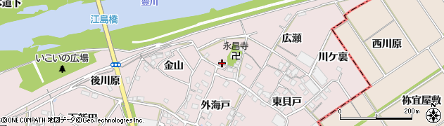 愛知県豊川市江島町寺裏周辺の地図