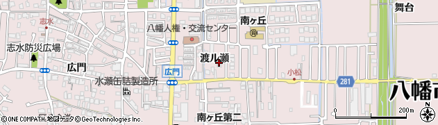 京都府八幡市八幡（渡ル瀬）周辺の地図