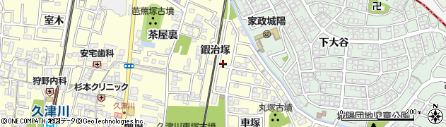京都府城陽市平川（鍜治塚）周辺の地図