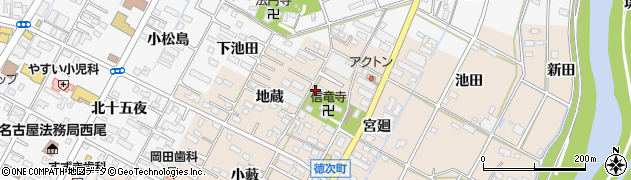 愛知県西尾市徳次町周辺の地図