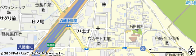 京都府八幡市上津屋八王子周辺の地図