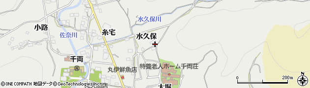 愛知県豊川市千両町水久保周辺の地図