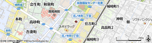西尾花ノ木郵便局 ＡＴＭ周辺の地図