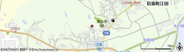 滋賀県甲賀市信楽町江田418周辺の地図