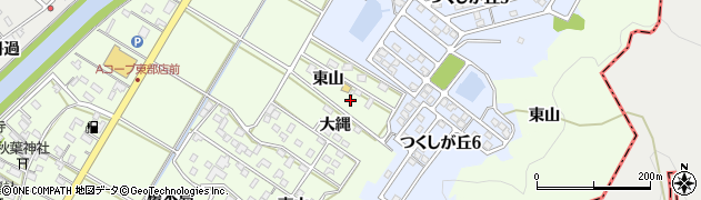 愛知県西尾市駒場町（東山）周辺の地図