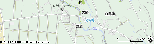 愛知県豊川市上長山町（野添）周辺の地図