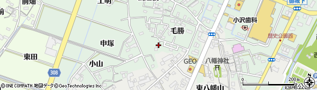 愛知県西尾市下町毛勝41周辺の地図