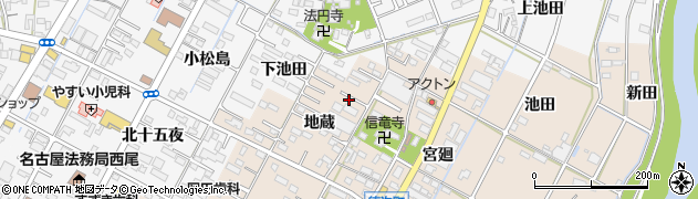 愛知県西尾市徳次町（地蔵）周辺の地図