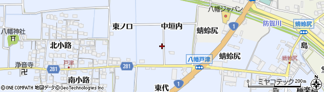 京都府八幡市戸津中垣内周辺の地図