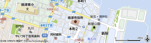 焼津市役所　建設部土木管理課用地担当周辺の地図