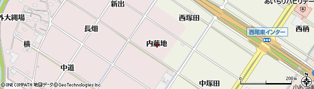 愛知県西尾市和気町内藤地周辺の地図